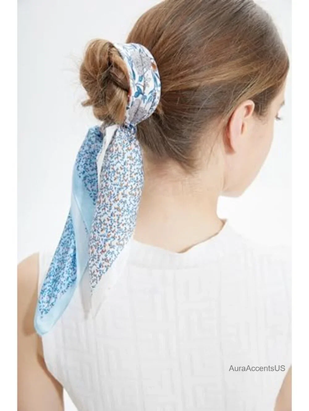 100% Mulberry Silk Women's Small Square Scarf - Fashion Neck Scarf